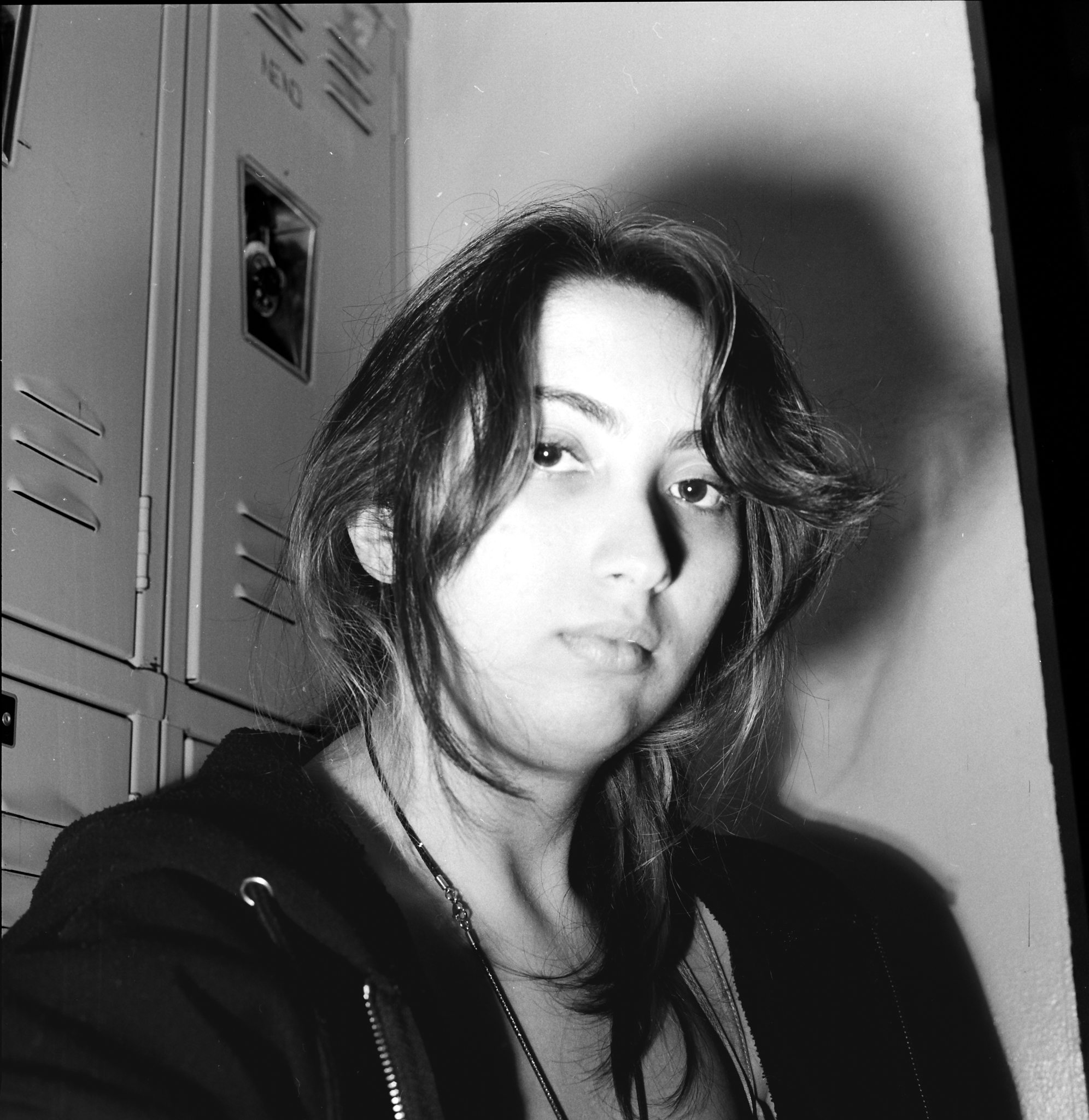Black and white portrait with soft blur